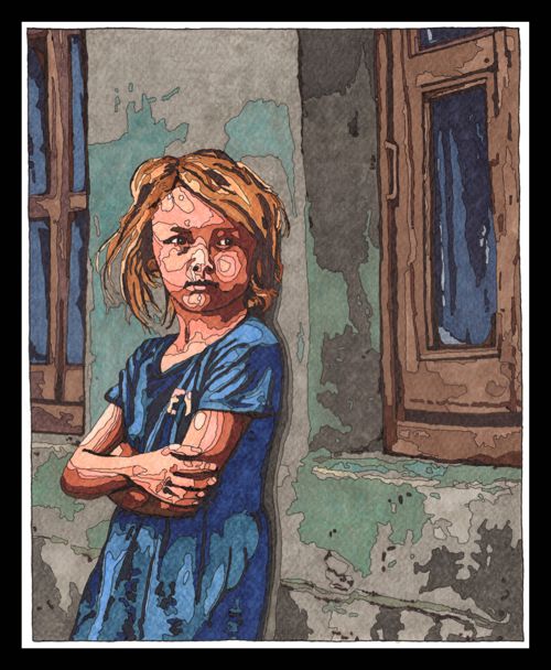 little girl beside window sm